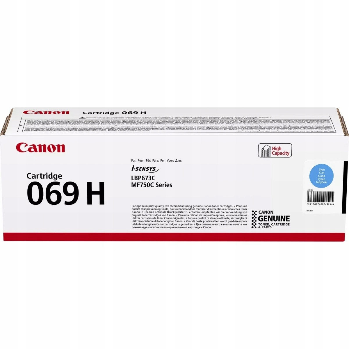 Oryginalny CRG-069HC 5097C002 do Canon I-SENSYS LBP673 MF750 MF752 MF754
