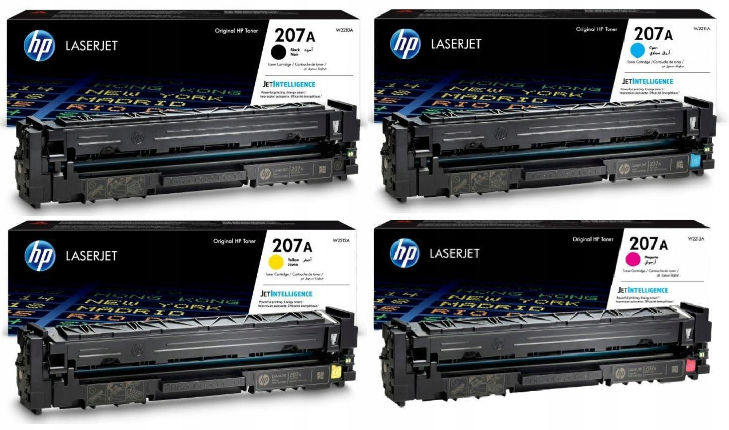 Zestaw oryginalnych tonerów HP 207A W2210A W2211A W2212A W2213A 4szt. CMYK