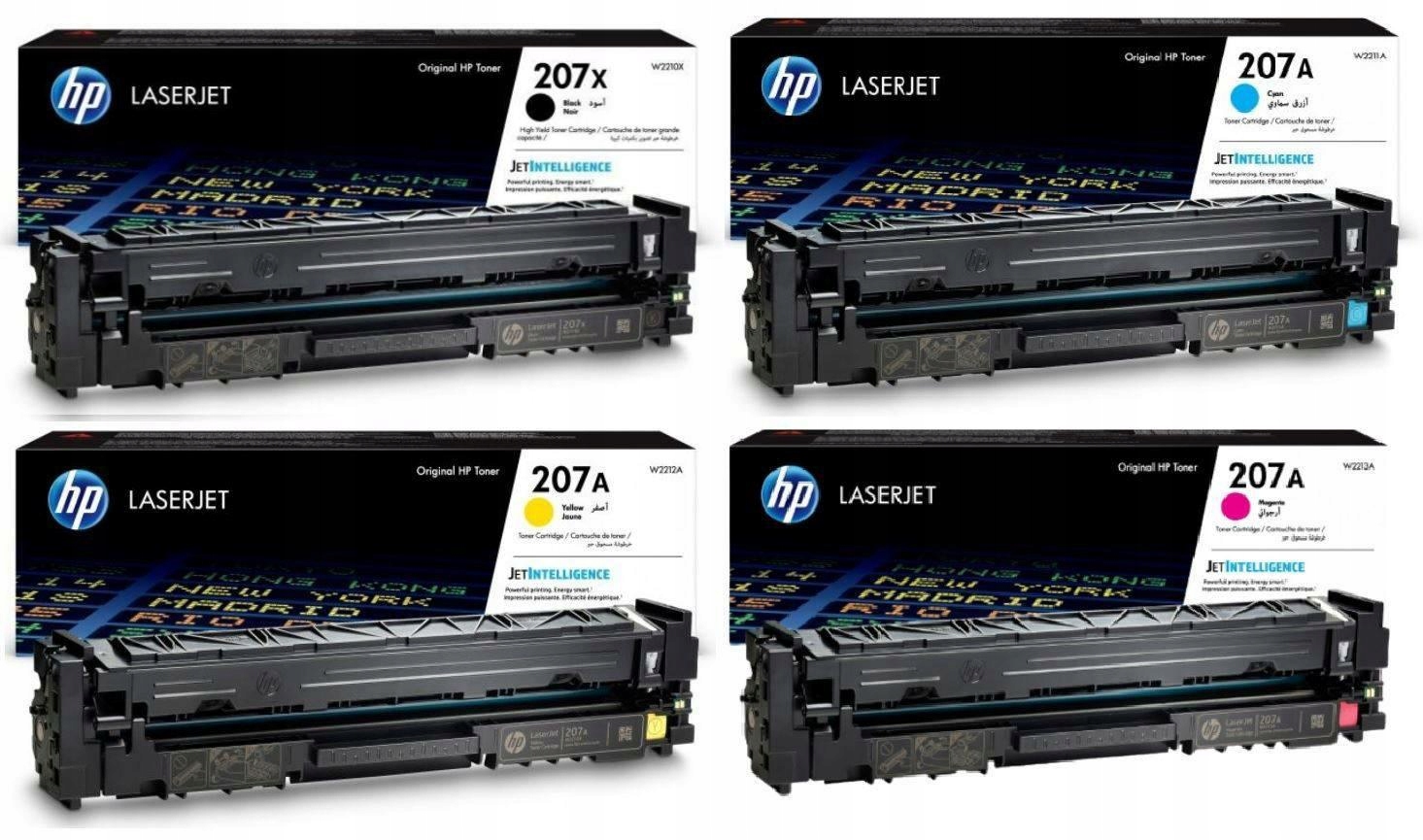 Zestaw oryginalnych tonerów HP 207X W2210X W2211A W2212A W2213A