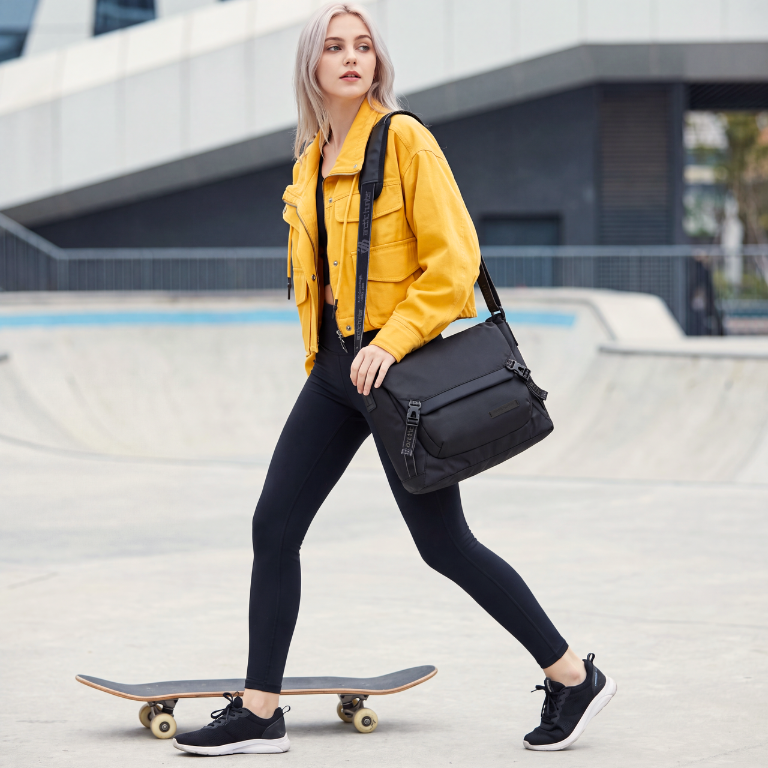 Relaxed Sporty Silhouette with Generous 12" Tablet Capacity