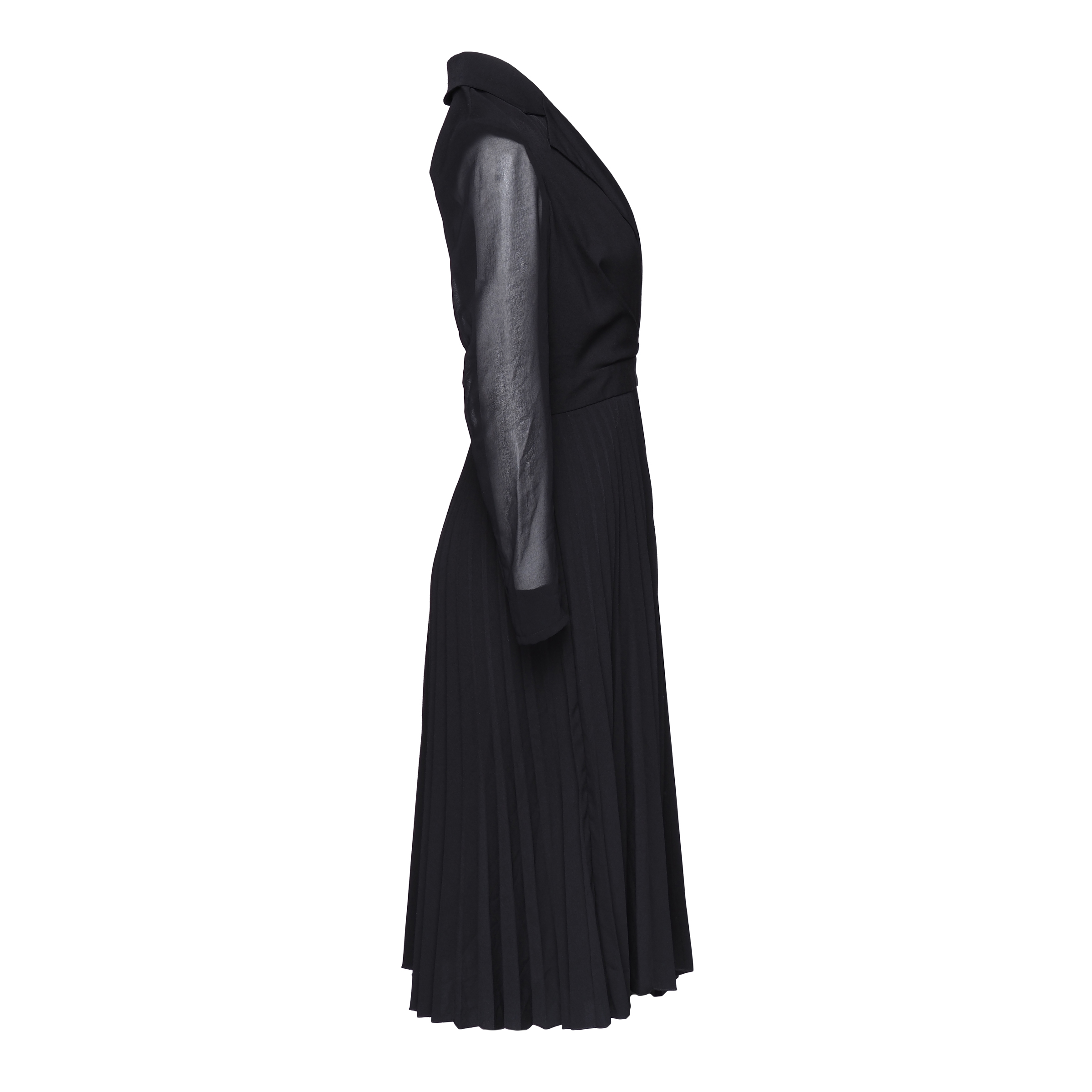 sandro black dress long sleeve Sandro velour Pearl Doll collar Long sleeve Dress Black for Women