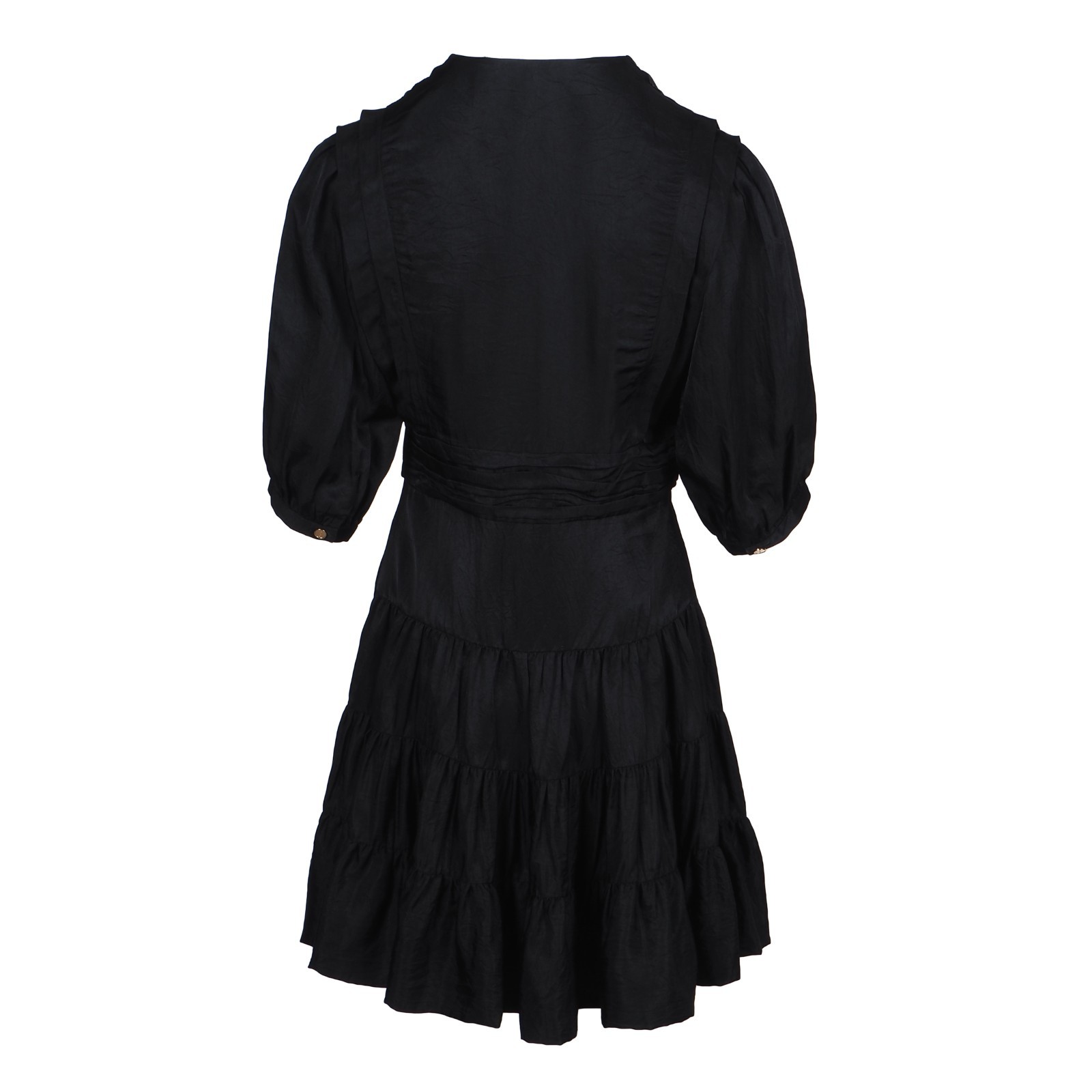 sandro fit and flare dress Sandro Paris Mock Neck Short Sleeve Fit and Flare Knit Dress The Hangout