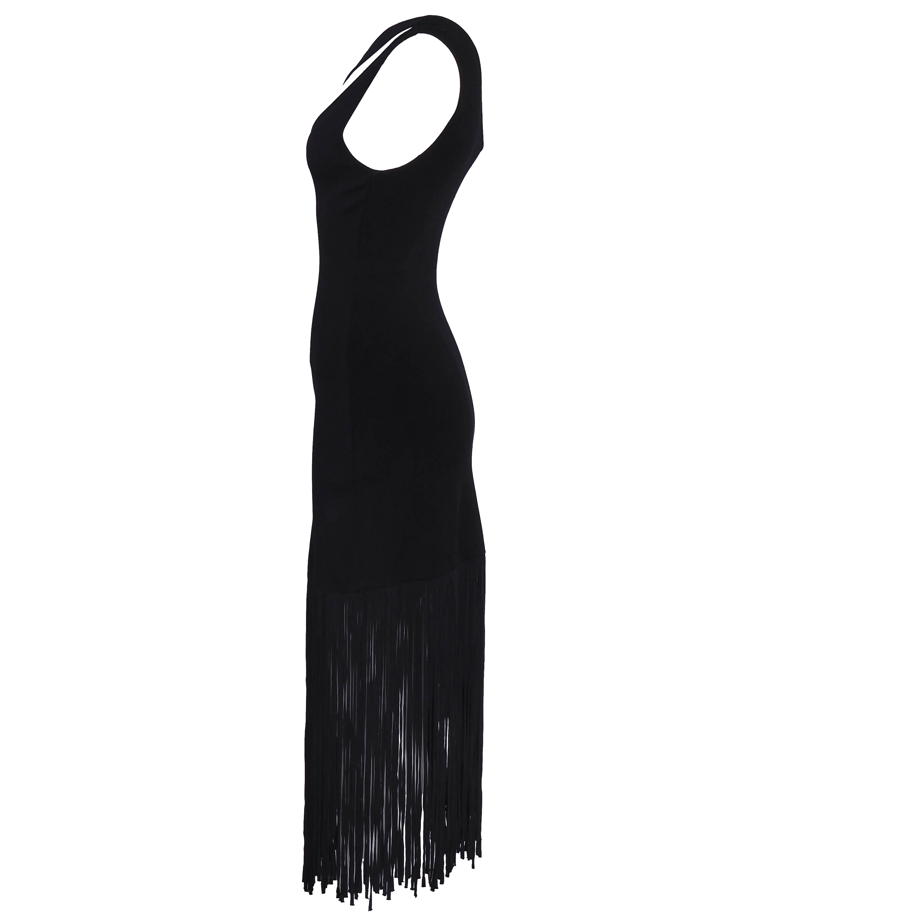 sandro asymmetric fringed dress Draped Asymmetric Cowl-Neck Dress XL / Green / Polyester