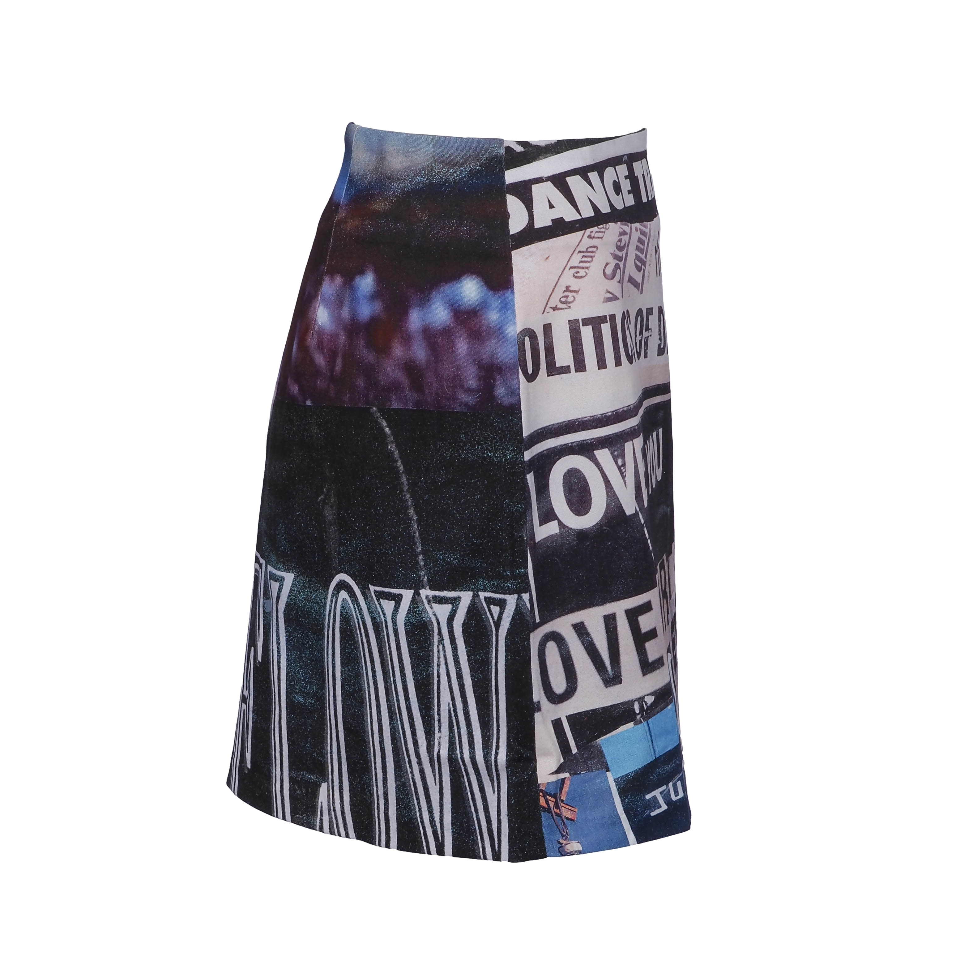 Desigual Women's Skirt Size M Newspaper Print Mini Skirt 23SWFW15