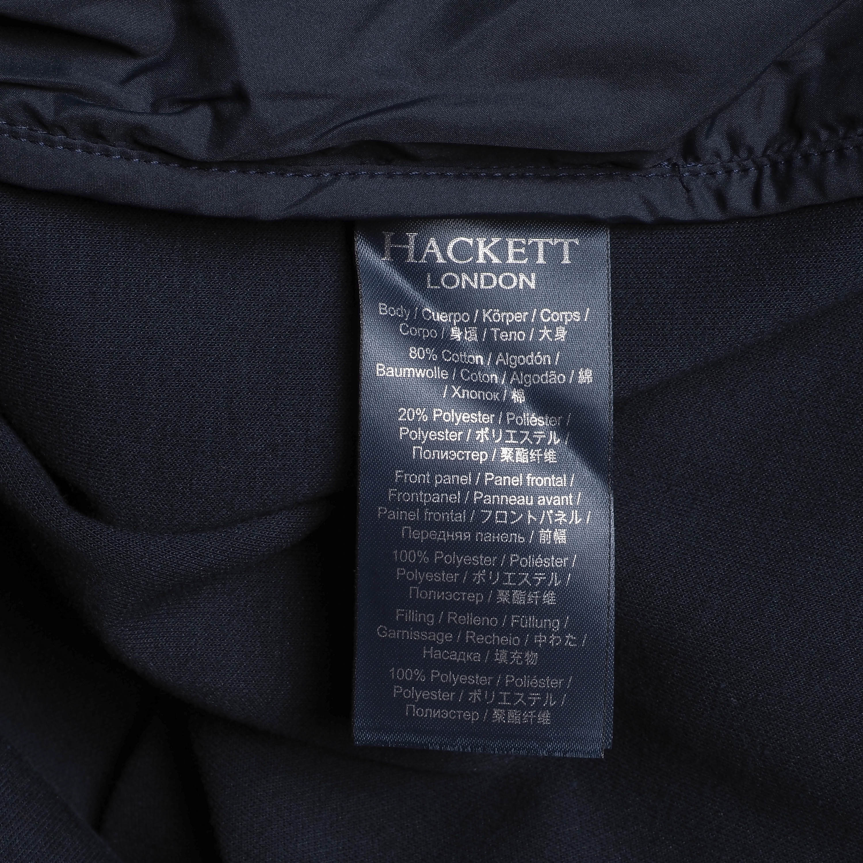 Hackett London x Aston Martin Navy Blue Logo Quilted Jacket Size S