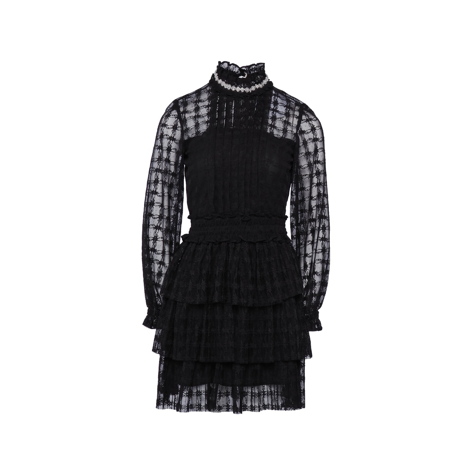 sandro beaded dress Beaded knit mini dress in Blue for Women
