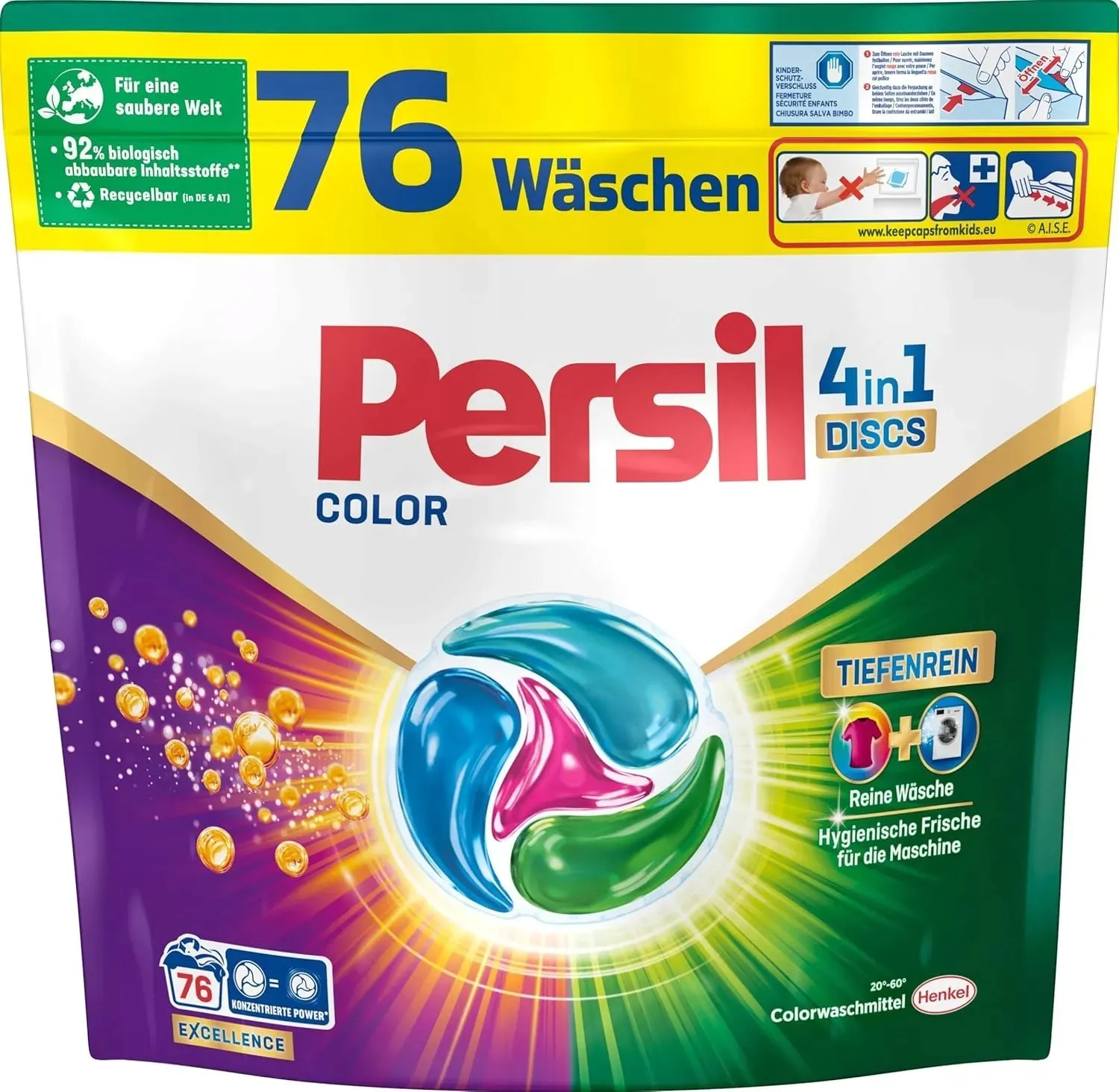 PERSIL COLOR DISCS 4W1 KAPSUŁKI DO PRANIA KOLORÓW 76 SZT