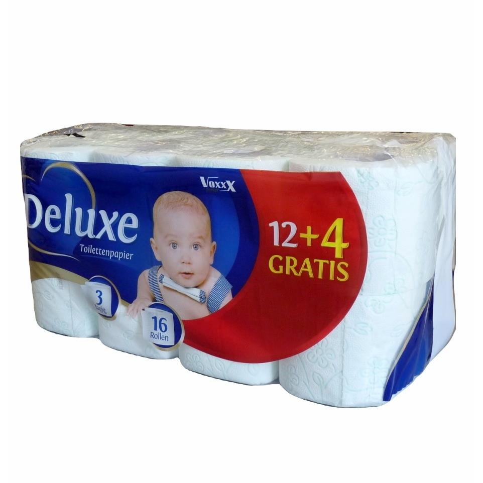 Papier toaletowy 3 warstwowy Voxxx Deluxe 16 rolek biały celulozowy
