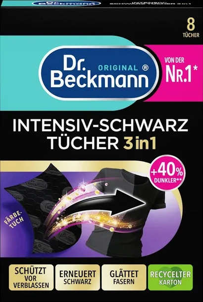 Dr. Beckmann chusteczki do czarnych tkanin 8 szt