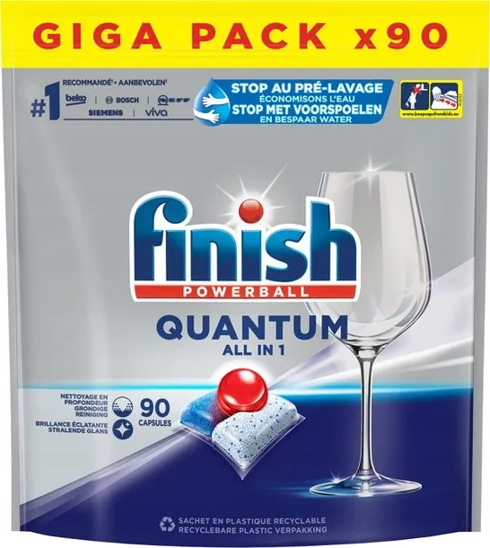 FINISH POWERBALL QUANTUM ALL IN1 90szt REGULAR KAPSUŁKI DO ZMYWARKI