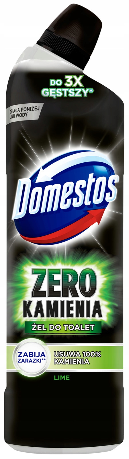 Domestos Zero kamienia Lime żel do WC 750ml skutecznie usuwa kamień