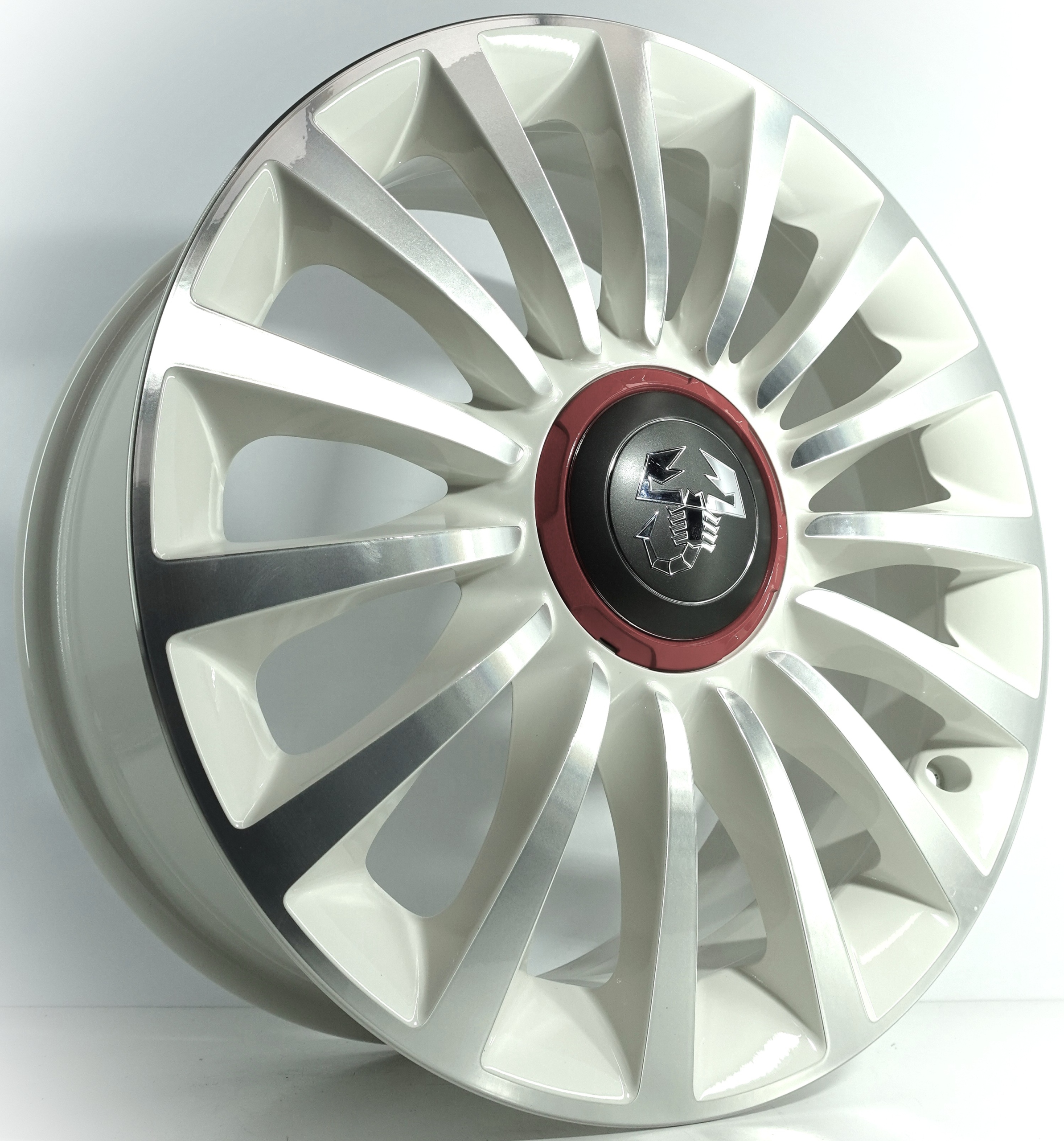 FELGI ALUMINIOWE FIAT 500 BIAŁE 17" 5x98 ABARTH 735573714 NOWE ORYGINALNE