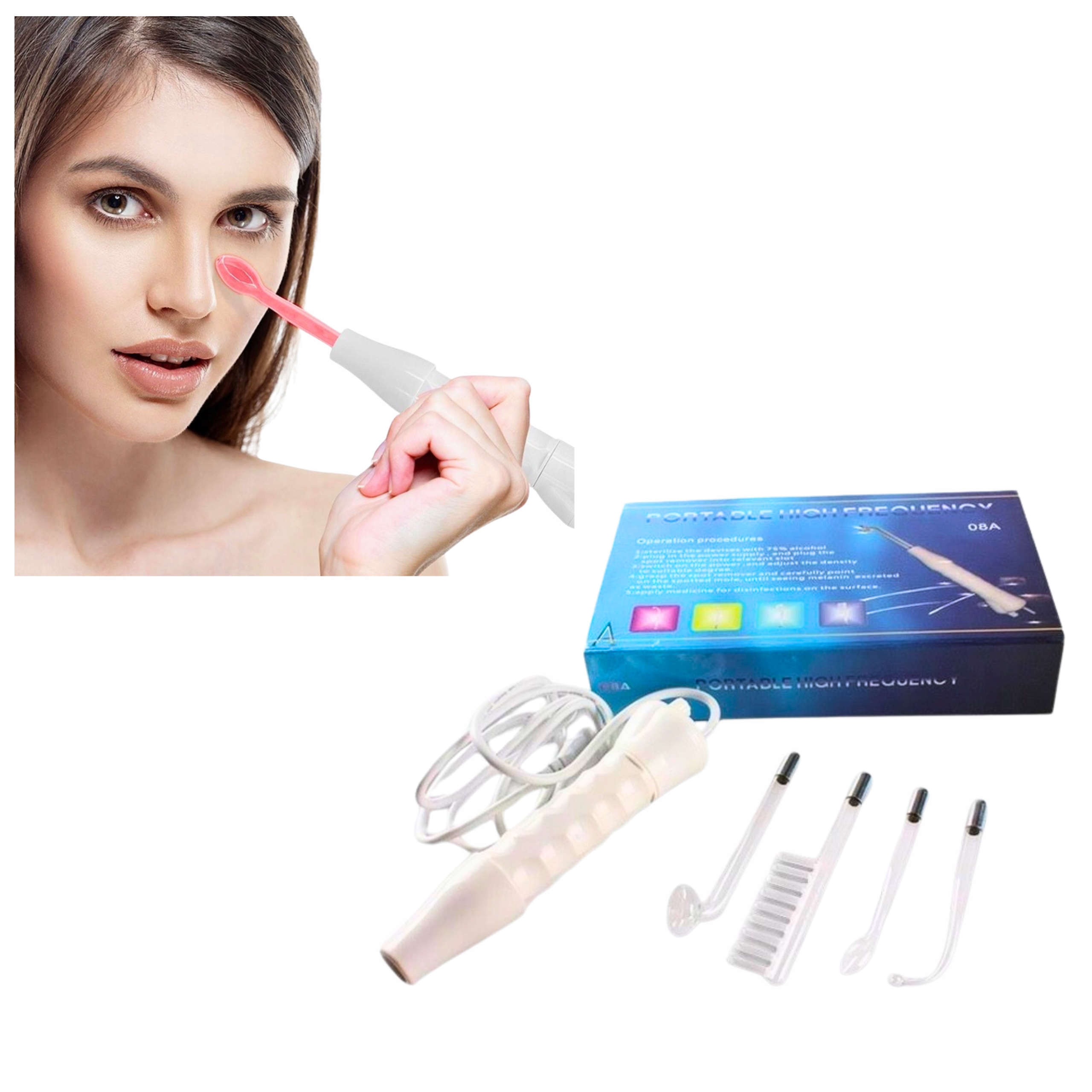 Darsonval Derma Wand Pro Veido prietaisas Darsonval 4 elektrodų antgaliai