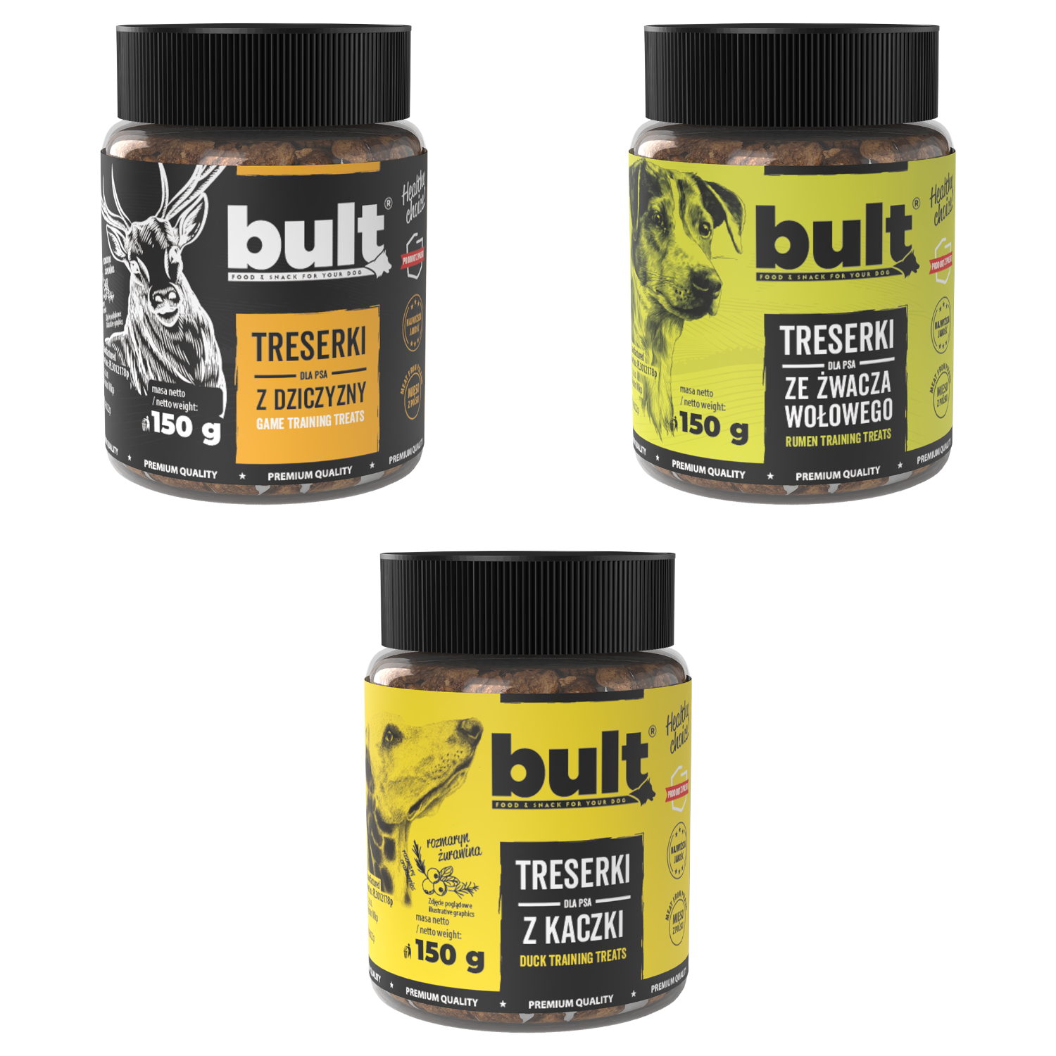 BULT Treneriai skanėstas šunims Skonių mišinys 3x150g