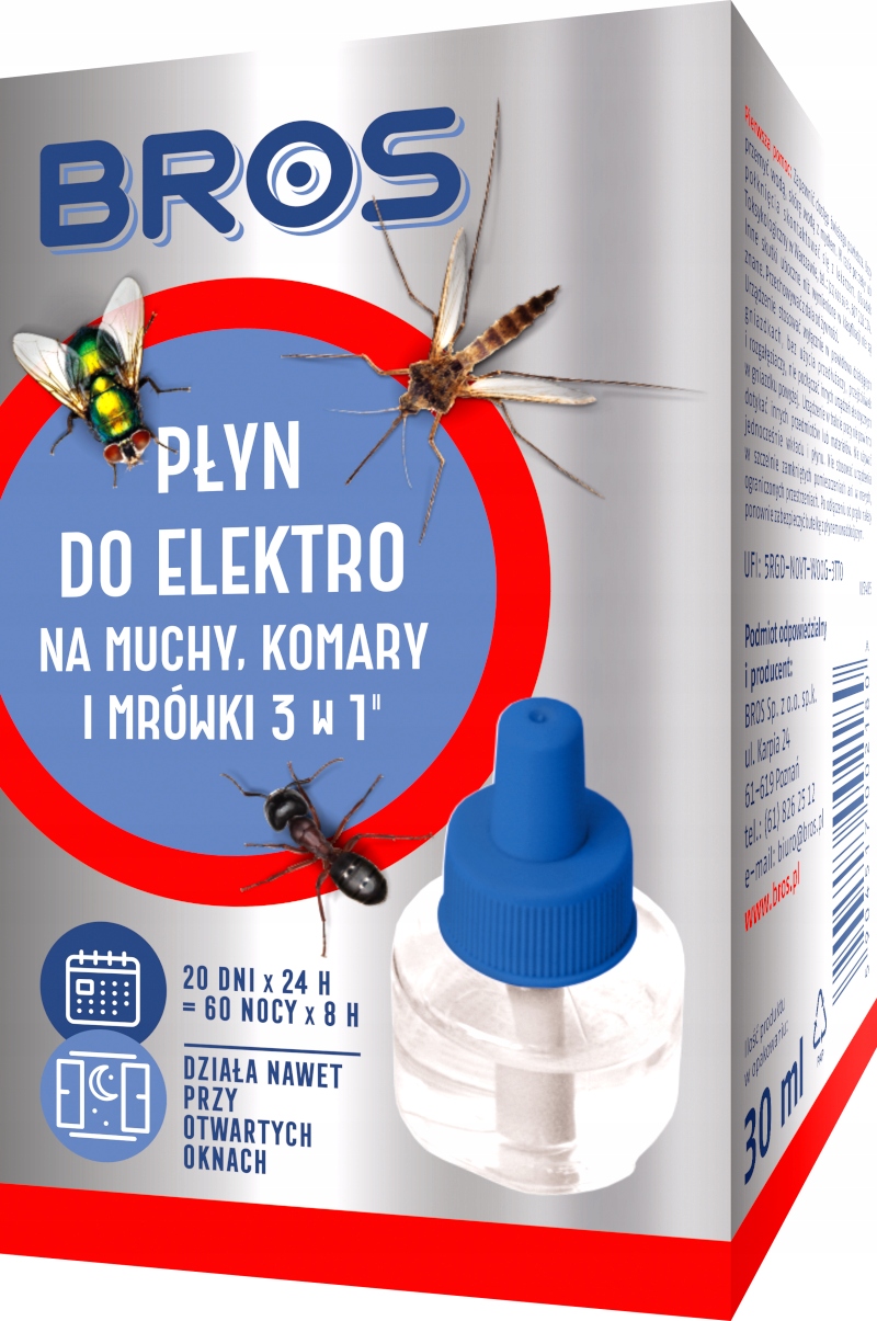 BROS Elektro skystis nuo musių, uodų ir skruzdėlių