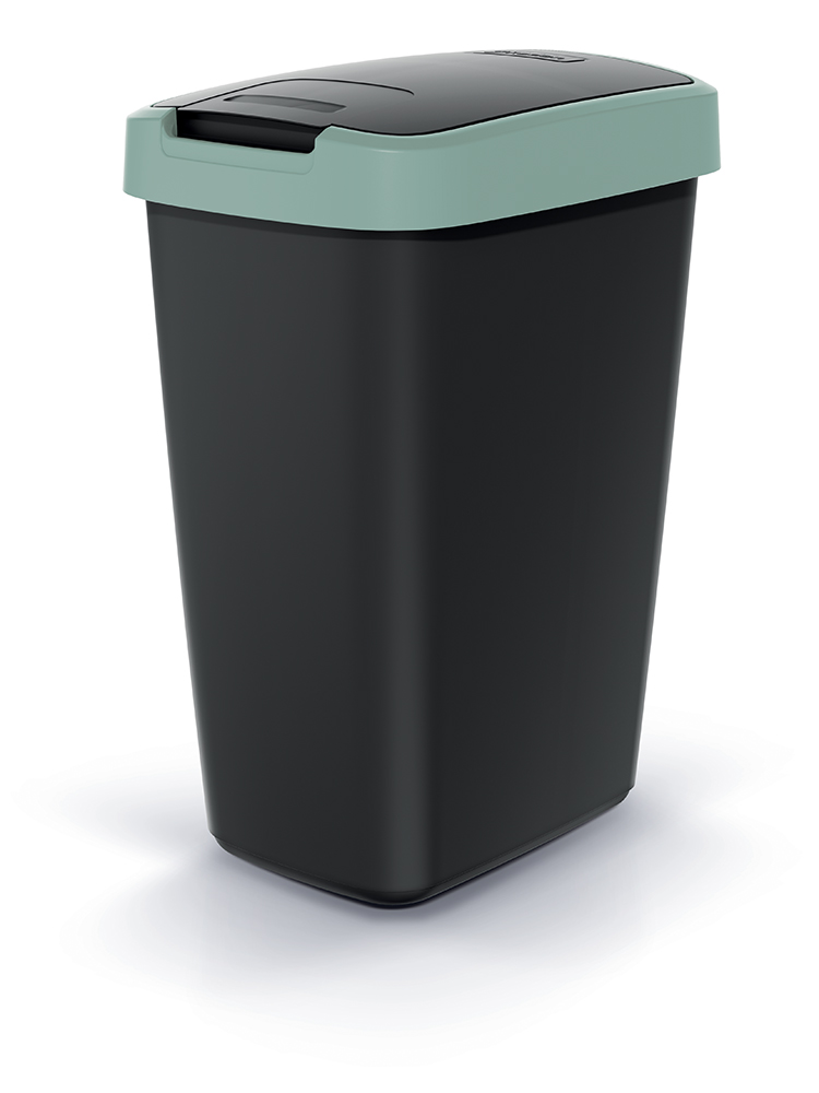 Šiukšliadėžė 12L COMPACTA Q šviesiai žalia | Juoda
