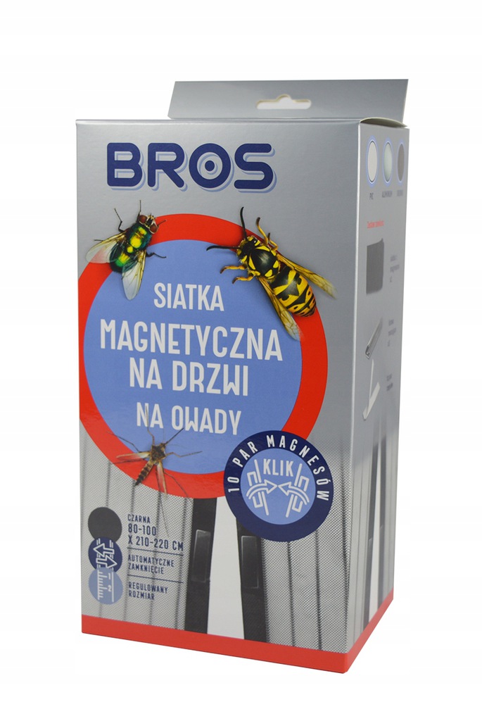 BROS Tinklinės durys magnetinės 100x220 - juodos