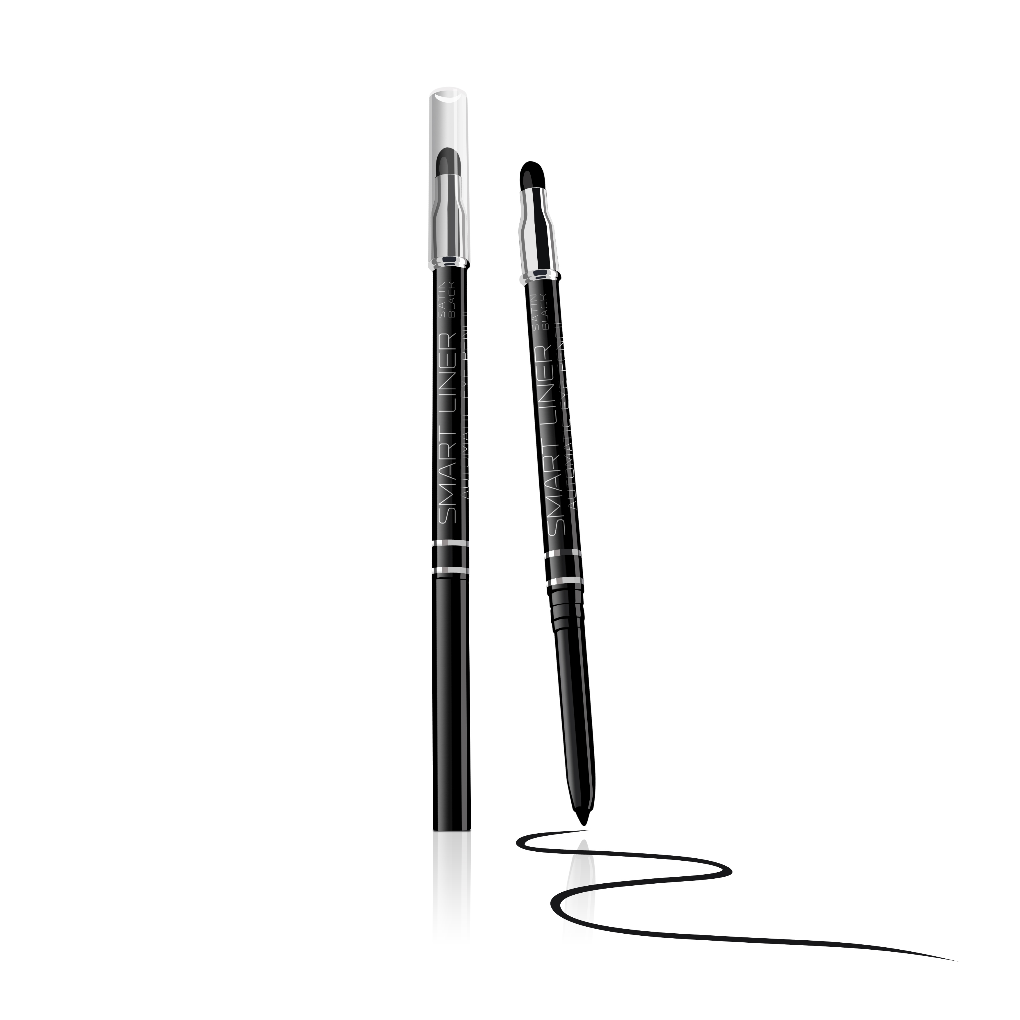 Juodas automatinis akių pieštukas su kempinėle Revers Smart Liner