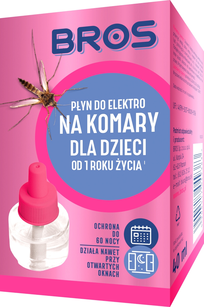 BROS Elektro skystis nuo uodų vaikams 60 naktų