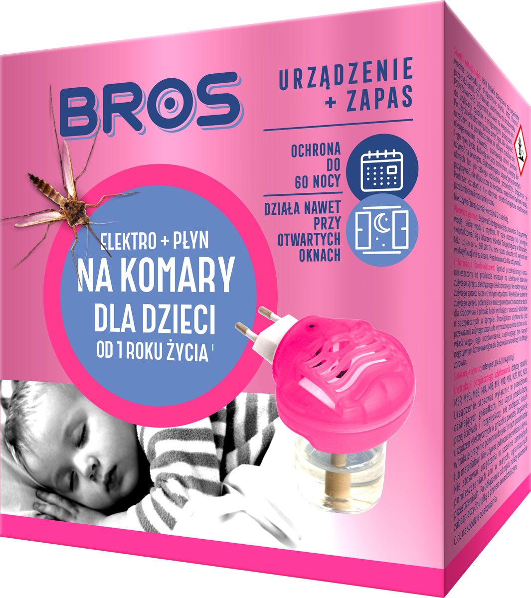 BROS Elektro prietaisas + skystis nuo uodų vaikams
