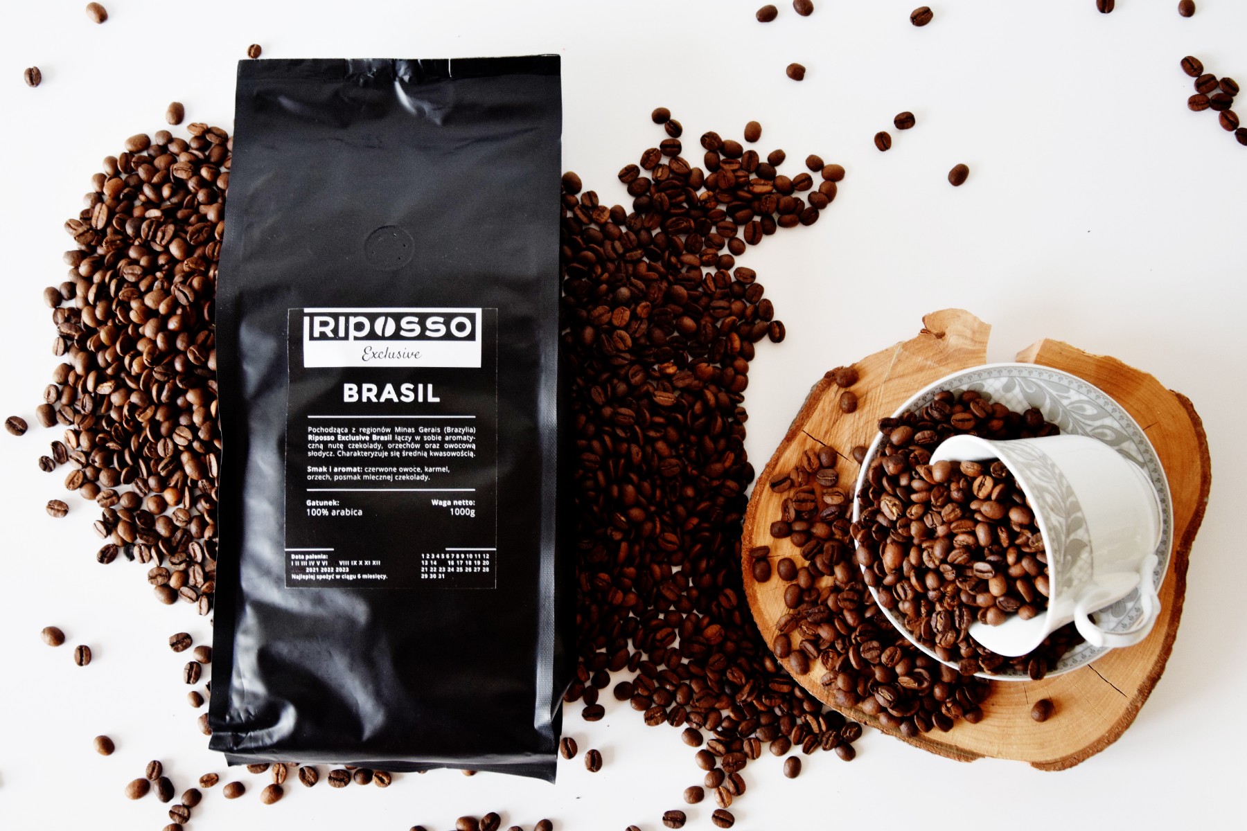 Riposso Exclusive Brasil 1kg 100% ARABICA - ŠVIEŽIAI SKRUDINTA