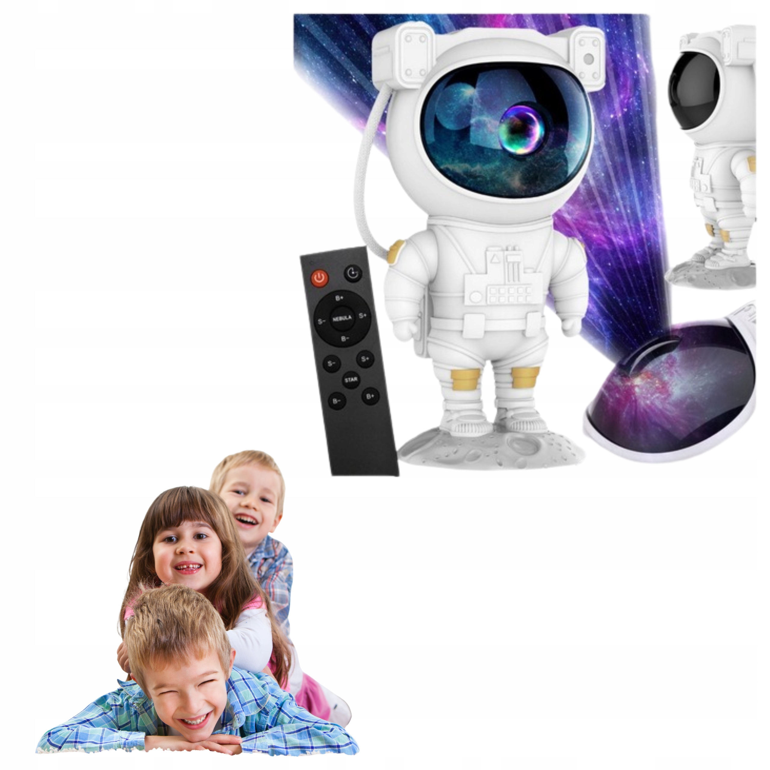 ŽVAIGŽDŽIŲ PROJEKTORIUS ASTRONAUTAS VAIKAMS NAKTINĖ LEMPA DANGUS PROJEKTORIUS LED