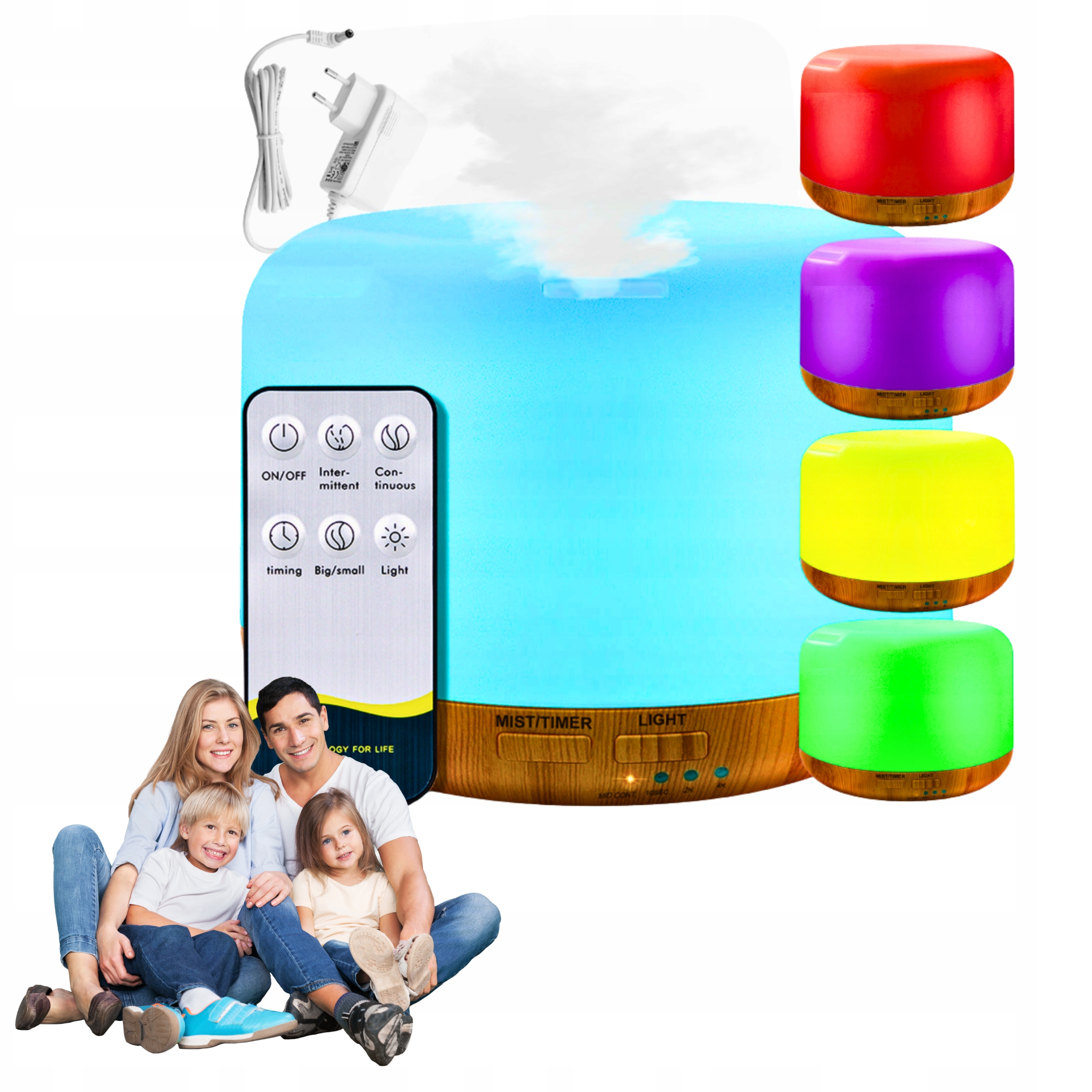 ORO DRĖKINTUVAS NAKTINĖ LEMPA RGB DIFUZORIUS AROMATERAPIJA JONIZATORIUS KVAPUI