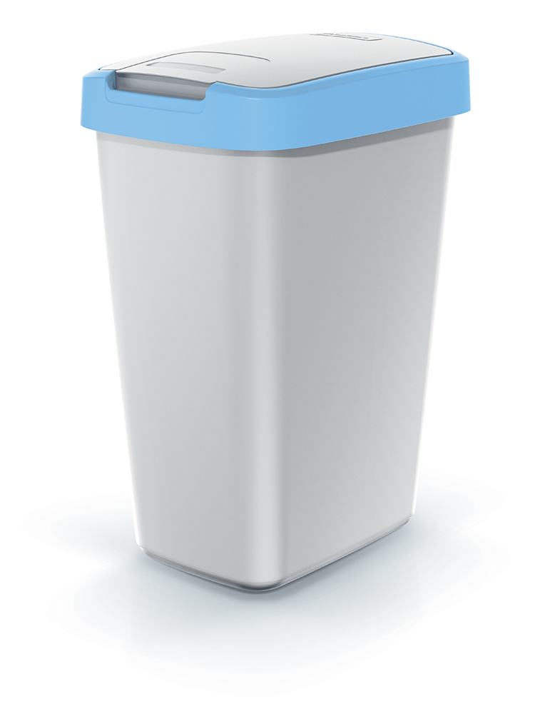 Šiukšliadėžė 25L COMPACTA Q šviesiai mėlyna | Pilka