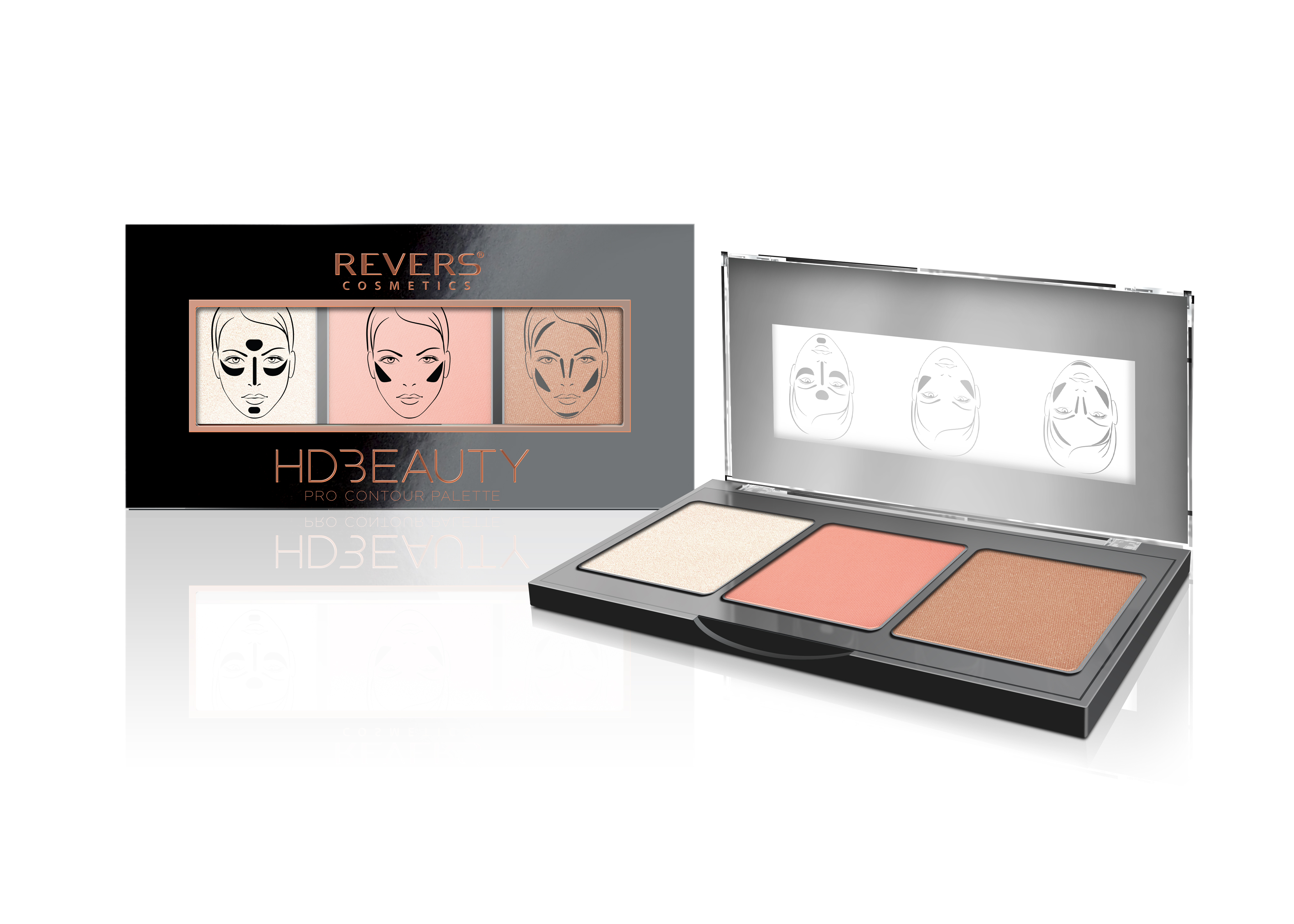 REVERS Kontūravimo Paletė HD Beauty Contour 03