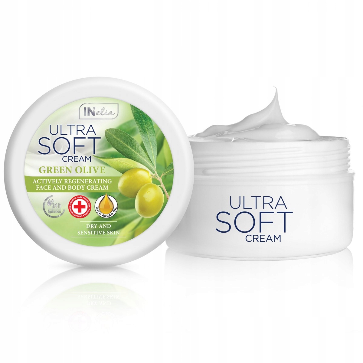 Inelia Ultra Soft Kremas veidui ir kūnui su žaliosios alyvuogės ekstraktu