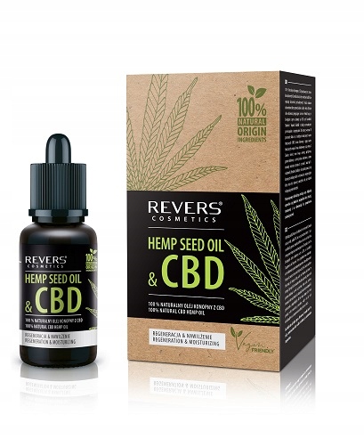 Revers natūralus drėkinantis kanapių aliejus Kūnui ir Plaukams su CBD 15ml
