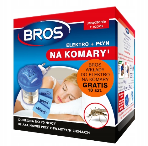 BROS Elektro prietaisas + skystis nuo uodų 60 naktų