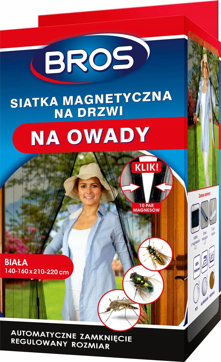 BROS Tinklinės durys magnetinės 160x220 - baltos