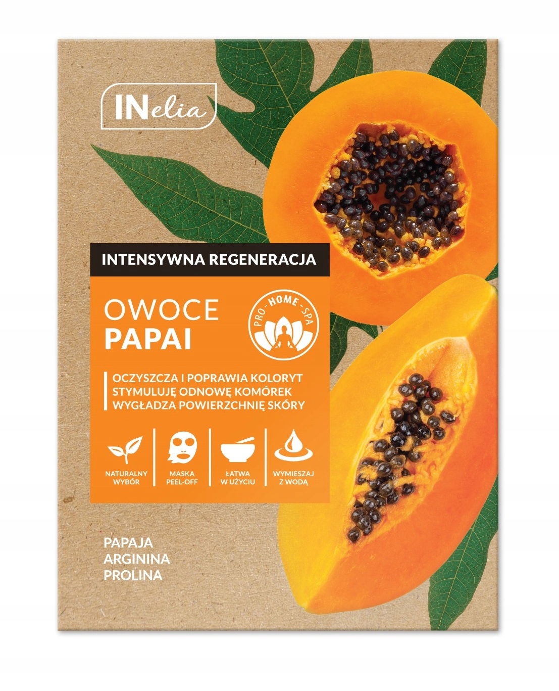 Kaukė intensyviam atsinaujinimui su papajos vaisiais