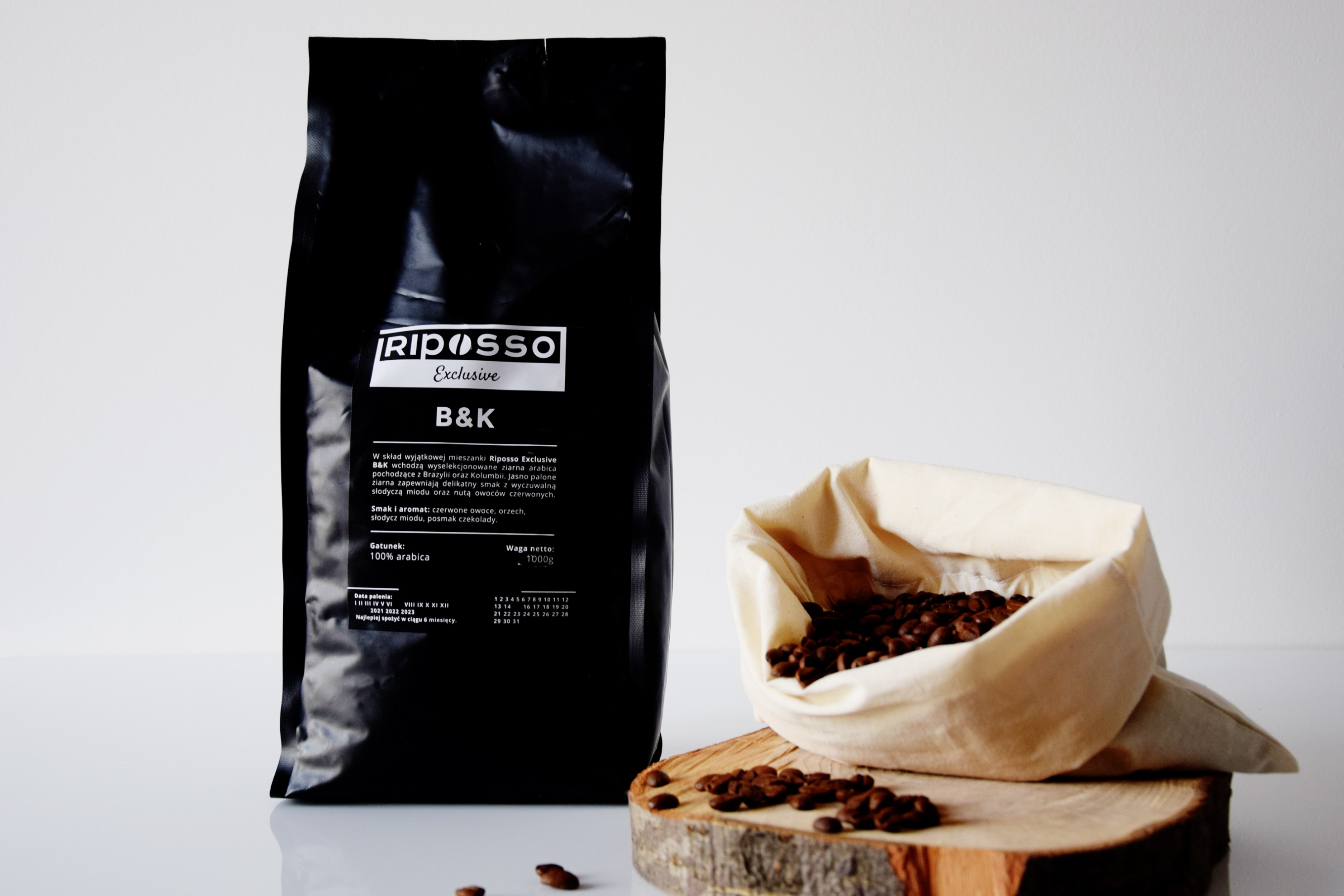 Riposso Exclusive B&K 1kg 100% ARABICA - ŠVIEŽIAI SKRUDINTA