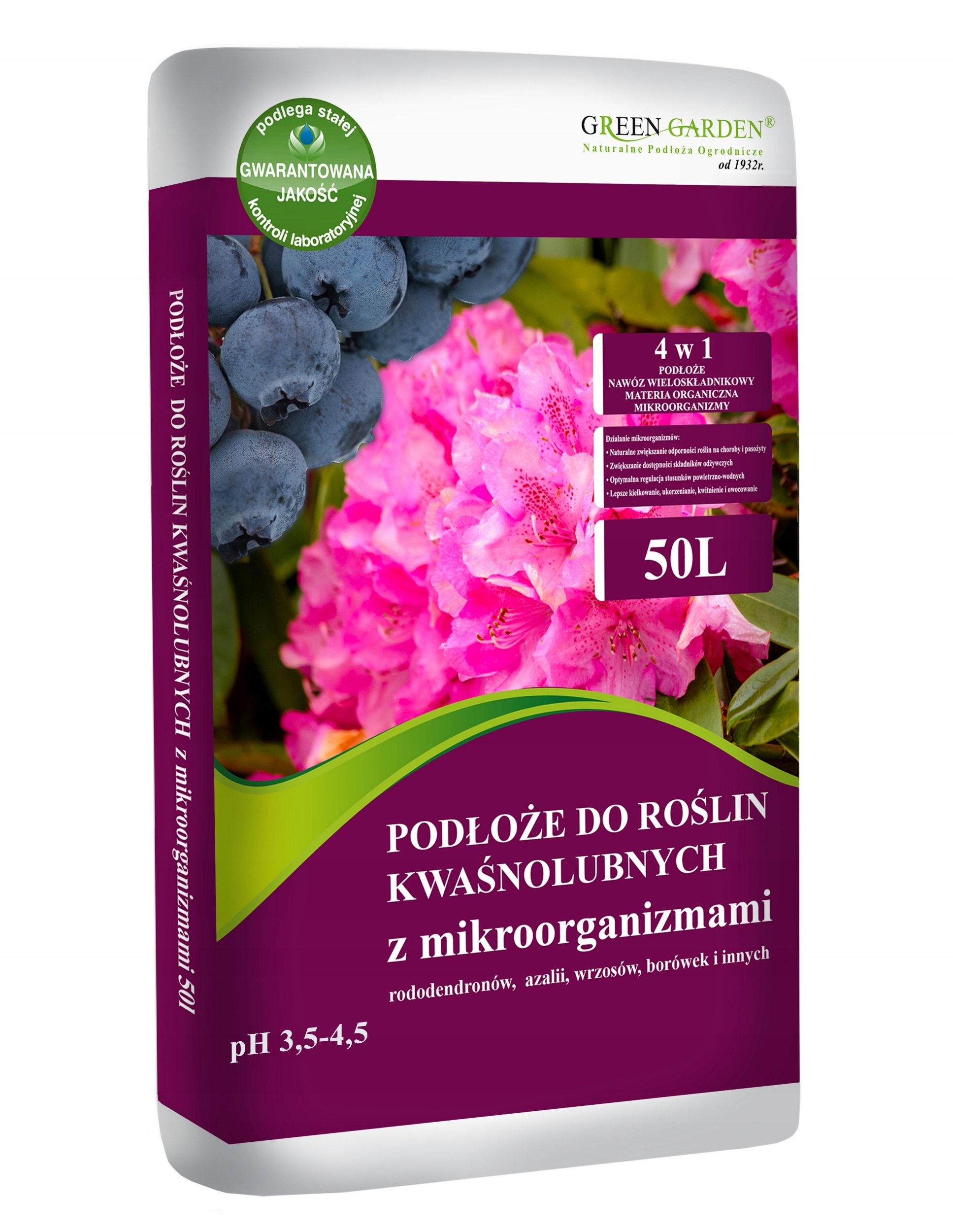 Rūgščiamėgiams augalams skirtas pagrindas GreenGarden 50l