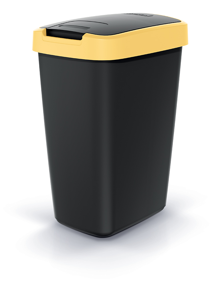 Šiukšliadėžė 12L COMPACTA Q šviesiai geltona | Juoda
