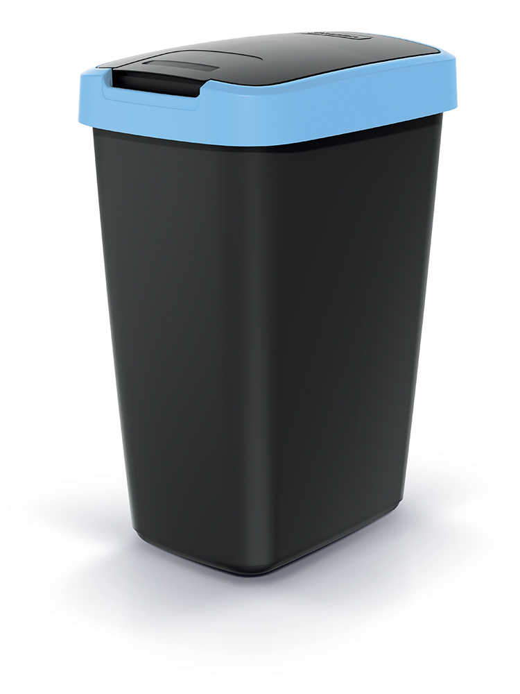 Šiukšliadėžė 12L COMPACTA Q šviesiai mėlyna | Juoda