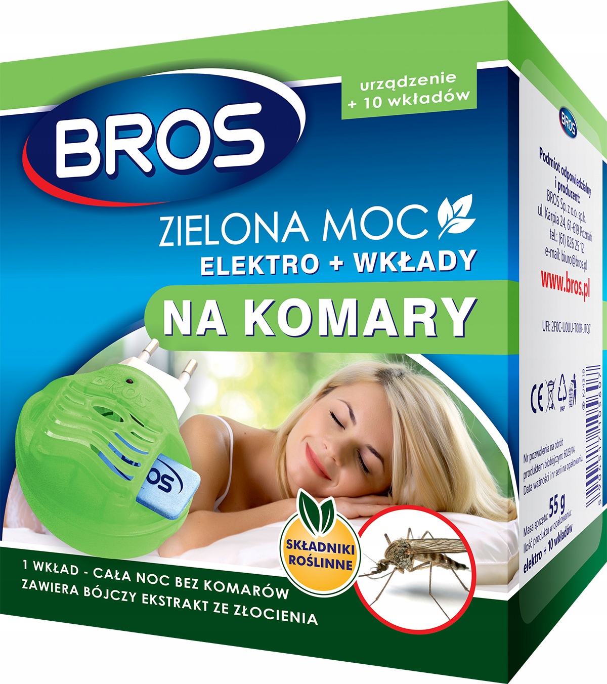 BROS Žalioji galia elektro + 10 uodų įdėklų