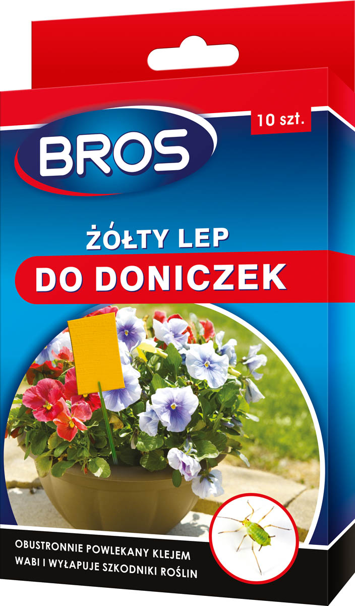 BROS Lipni juosta kenkėjams vazonuose geltona 10 vnt.