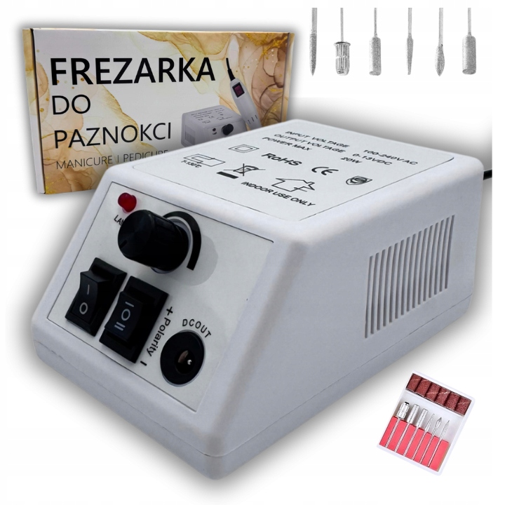 Nagų freza Manikiūrui Pedikiūrui Galinga Nešiojama Hibridiniam lakavimui + Frezos