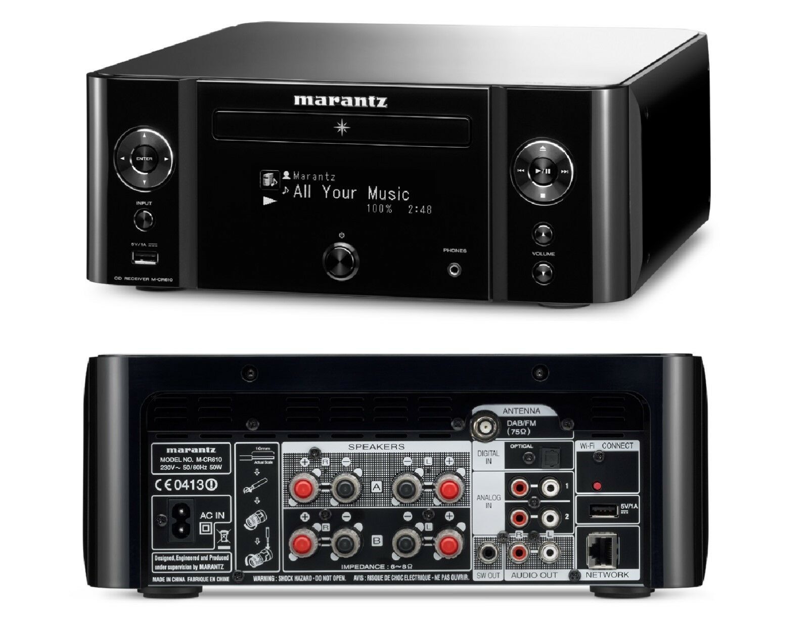 Marantz M-CR610 CD Player Melody Network Receiver Hi-Fi System USB WiFi DAB Amp