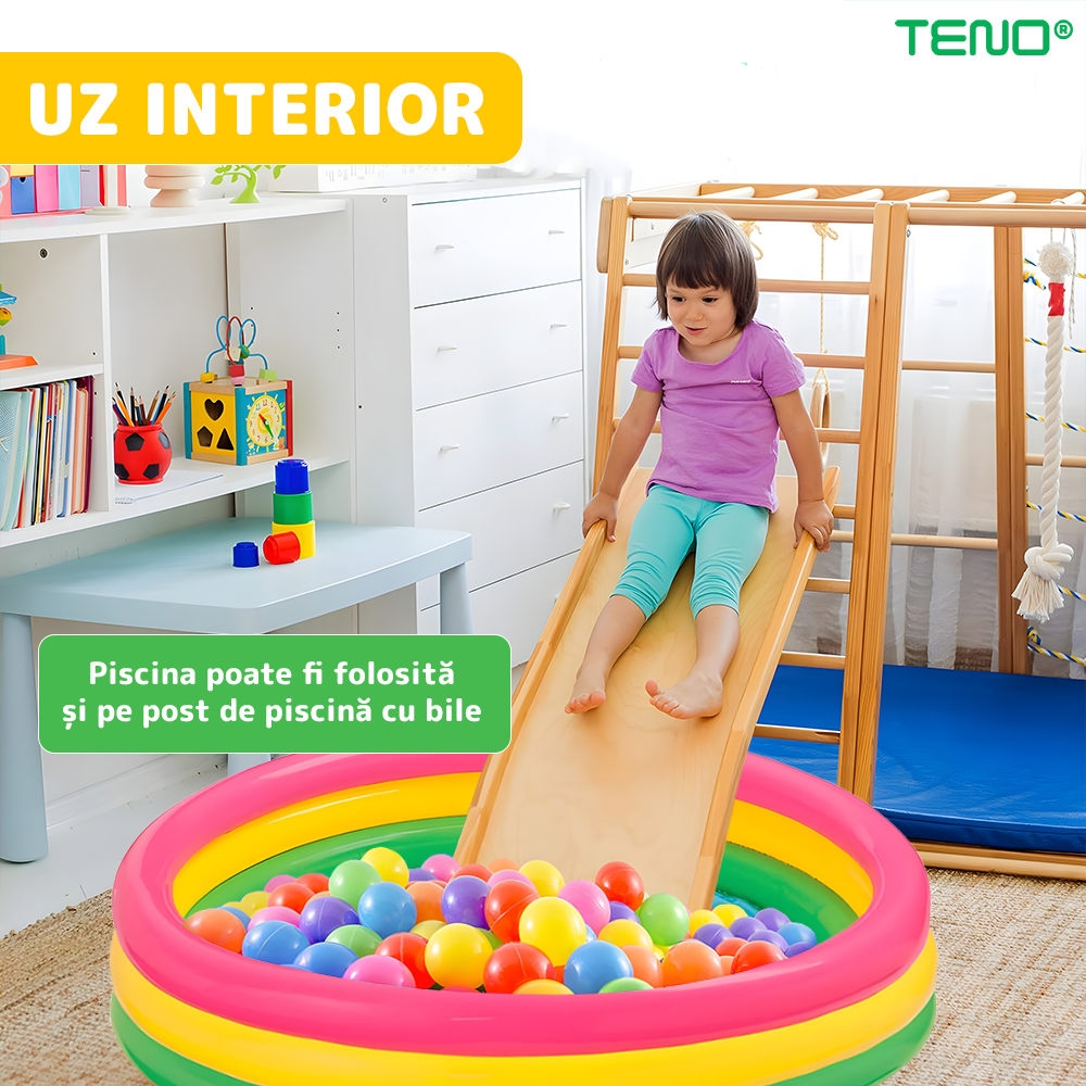 Piscina Gonflabila Teno, multicolor, rezistenta, 130x35cm