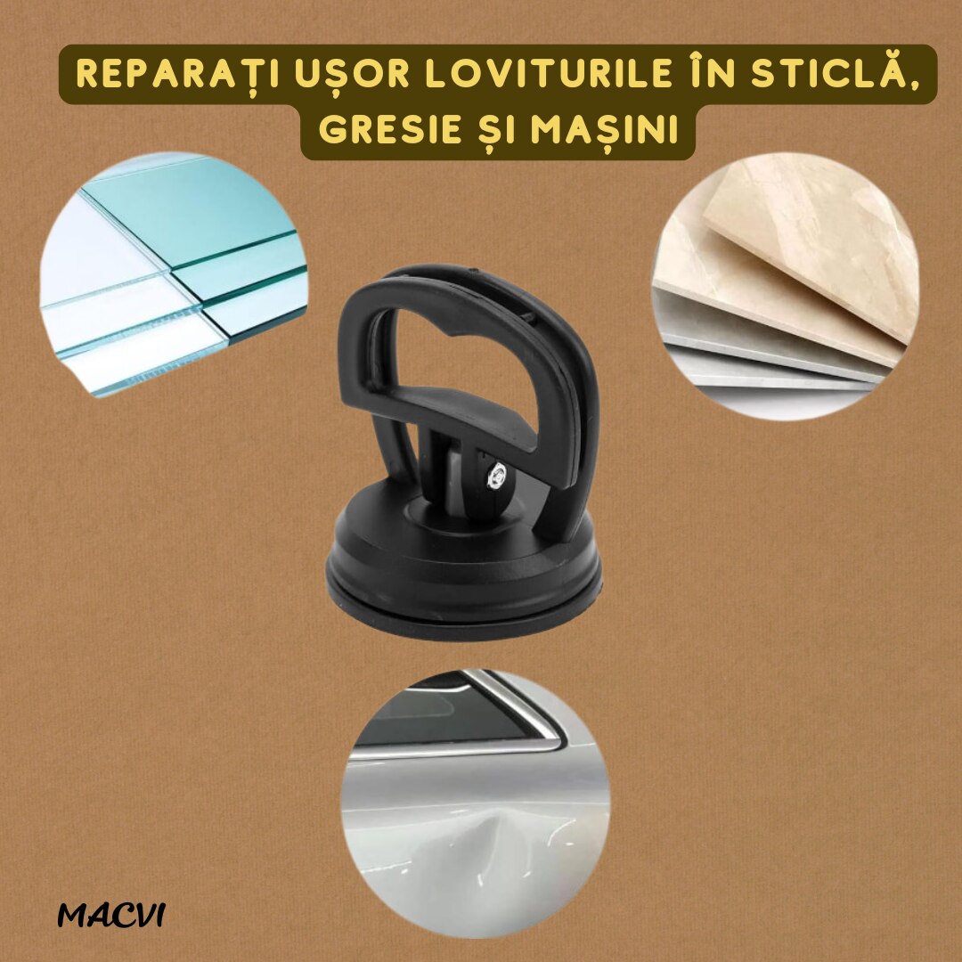 Ventuza puternica Macvi® pentru indepartarea indoiturilor auto, caroserii mari, diametru 12 cm