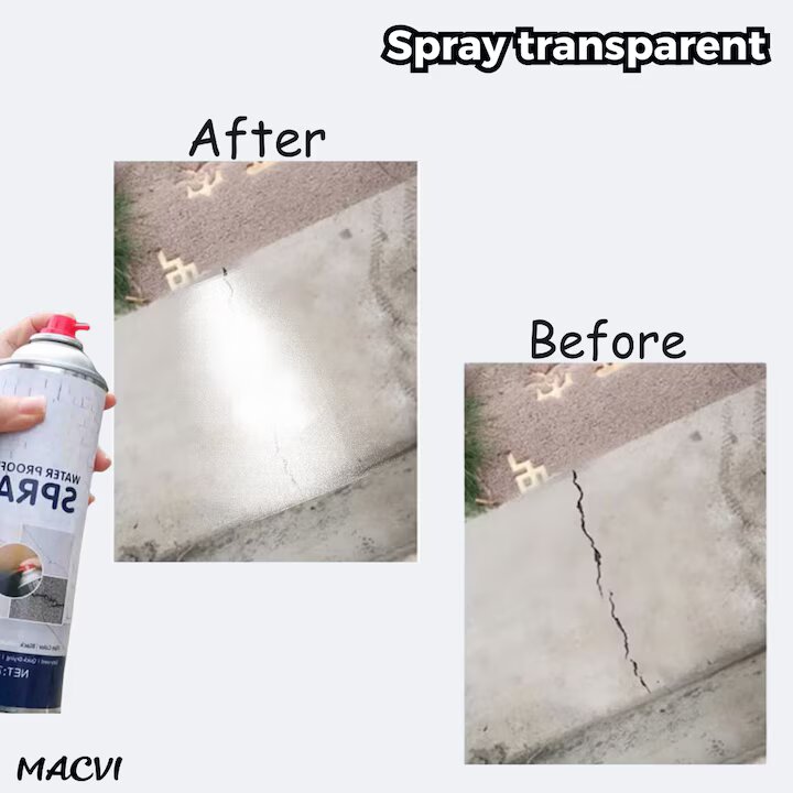 Spray Etansare Macvi® 450ml Hidroizolatie Rapida, Impermeabilizare Crapaturi, Protectie de Lunga Durata, Transparent