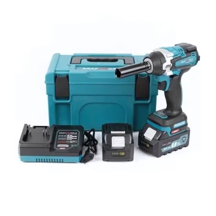 Bormasina de Impact Macvi® 1000Nm 48VF Brushless cu 2 Baterii 4.0Ah, Cutie Transport, Incarcator Rapid, LED, Reglaj Viteza, Motor Fara Perii