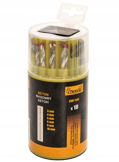 Wiertła metal/drewno/cegła zestaw 18 sztuk