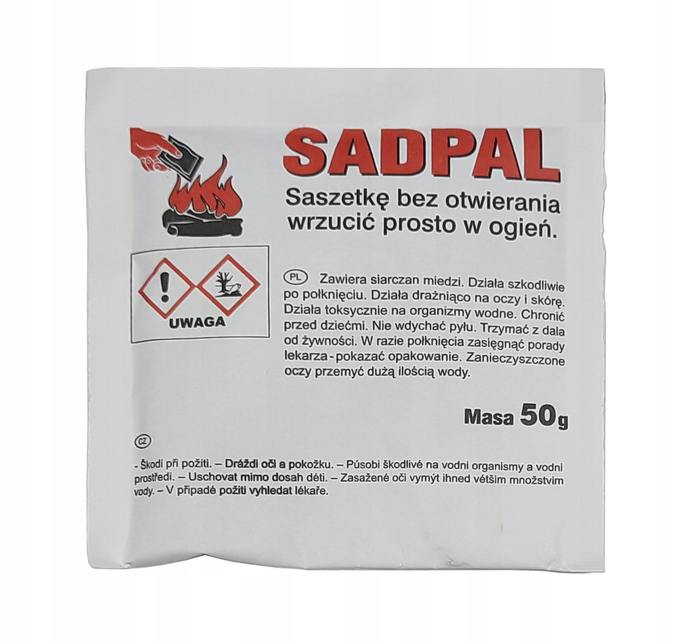SADPAL - dopalacz sadzy w kotłach 50g saszetka