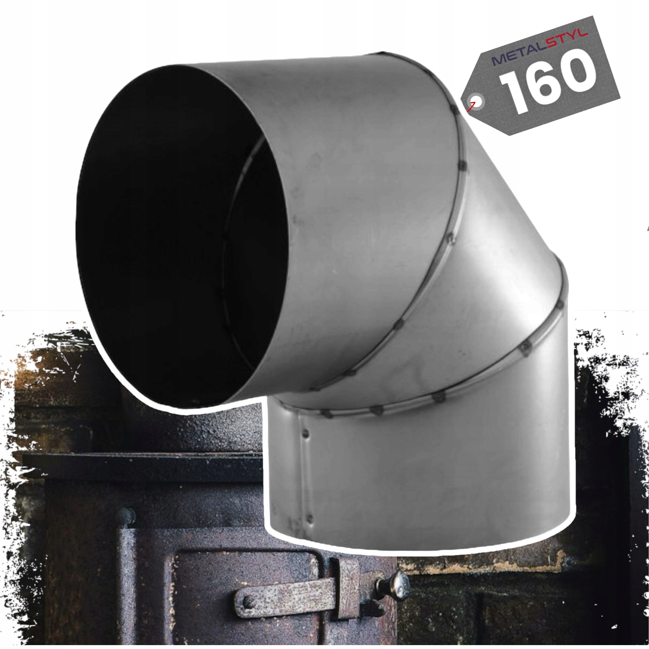 KOLANKO KOLANO PIECOWE KOMINOWE DO PIECA KOZY KOMINKA DYMNE fi 160mm