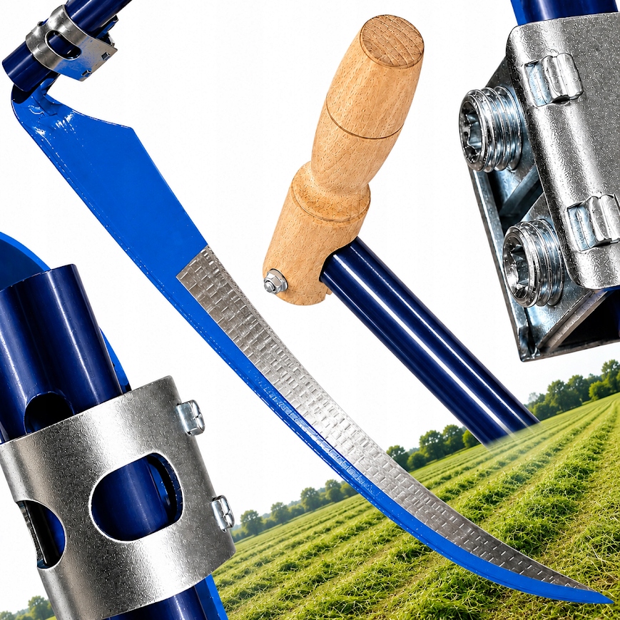 Kosa ręczna 80cm kosisko metalowe zestaw do koszenia trawy zboża